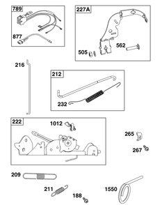 Controls Group Diagram and Parts List for 40N877-0046-B5  Briggs and Stratton Engine